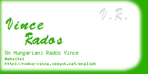 vince rados business card